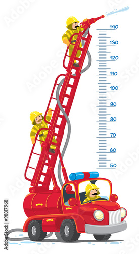 Funny retro fire truck or firemachine meterwall