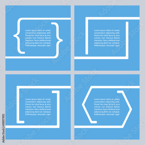 Set of quote text bubbles. Quote blank template. Quote bubble. Vector illustration.