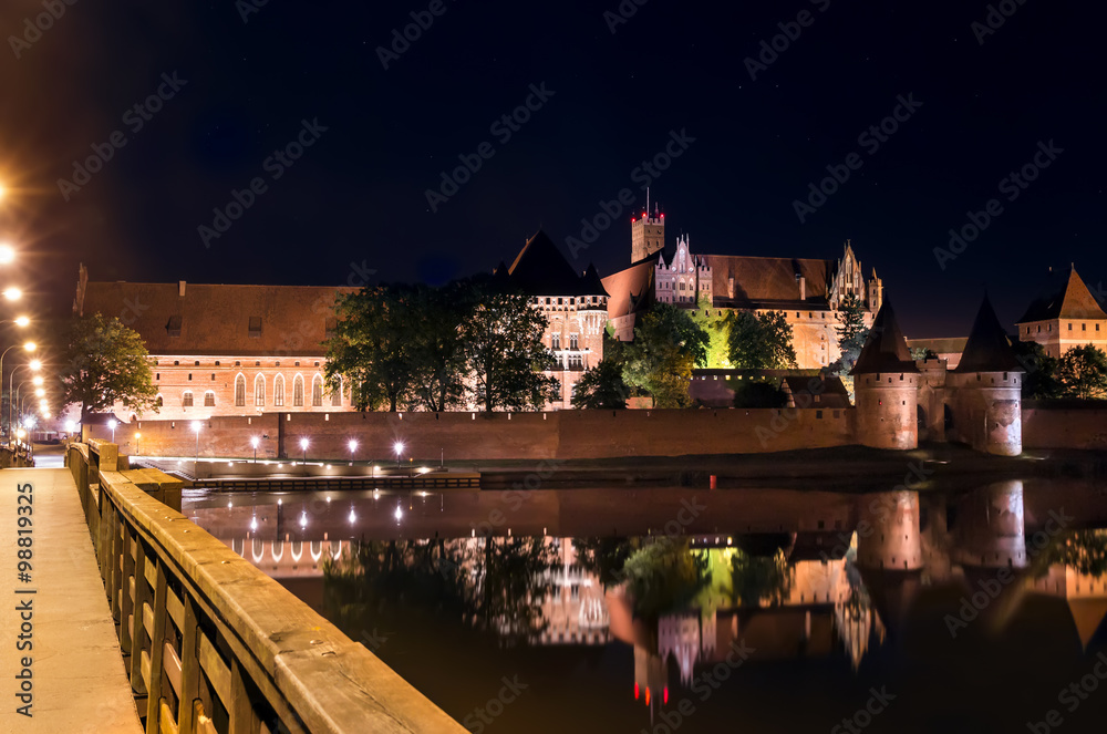 The greatest in Europe Gothic Castle. Malbork in Poland. World Heritage List UNESCO.