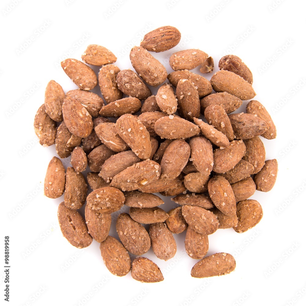 Almonds over white Almonds over white
