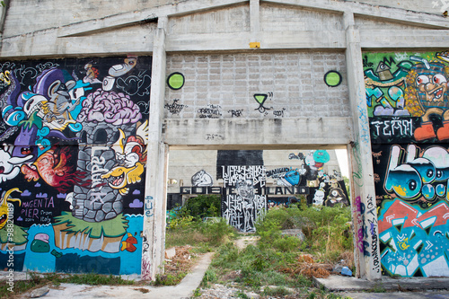 HUA HIN ,THAILAND - May30,2015 :Graffiti abandoned old factory  photo