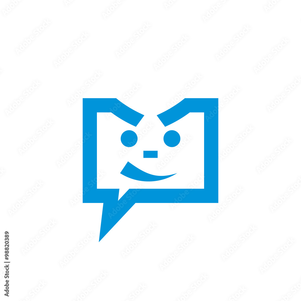 Bubble smile vector icon. Bubble smile vector logo concept illustration. Chat vector symbol icon. Design element.