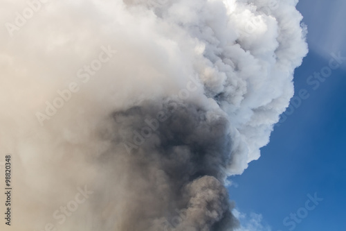 Volcano eruption. Mount Etna erupting from the crater Voragine 