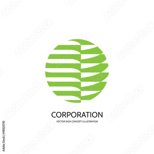 Abstract vector logo concept illustration. Abstract stripes in circle. Sphere vector logo. Nature vector logo. Tree concept sign. Geometric logo sign. Vector logo design template.