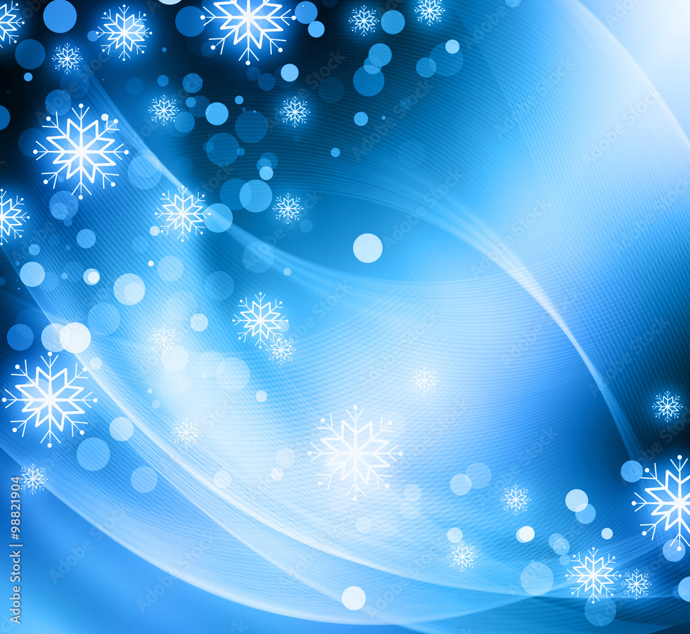 snowflakes and stars descending on background snowflakes and stars descending on background