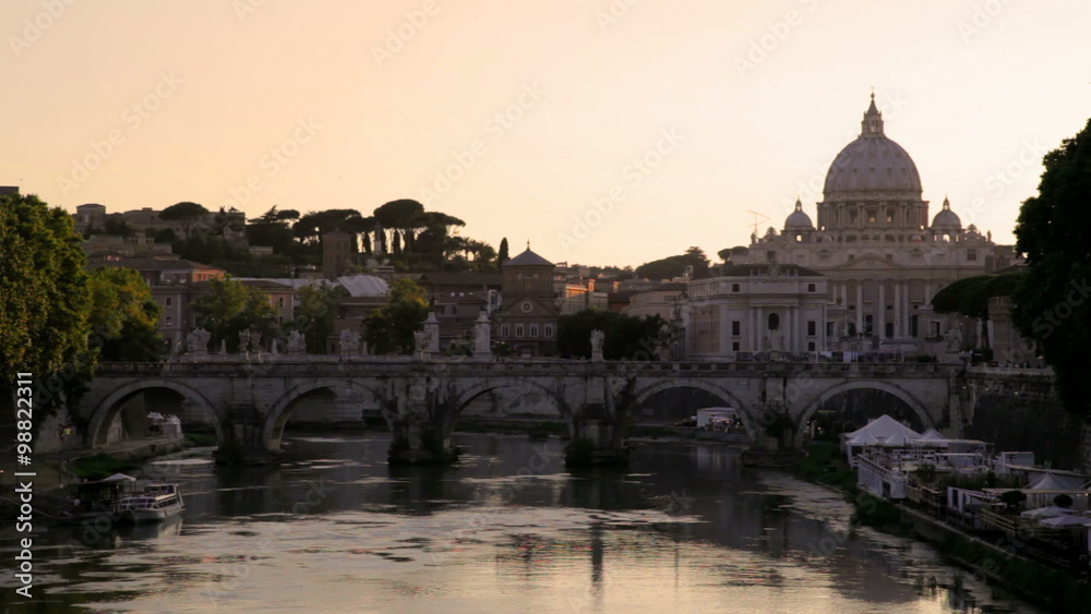 Basilica of Saint Peter in the Vatican City at dusk Basilica of Saint Peter in the Vatican City at dusk