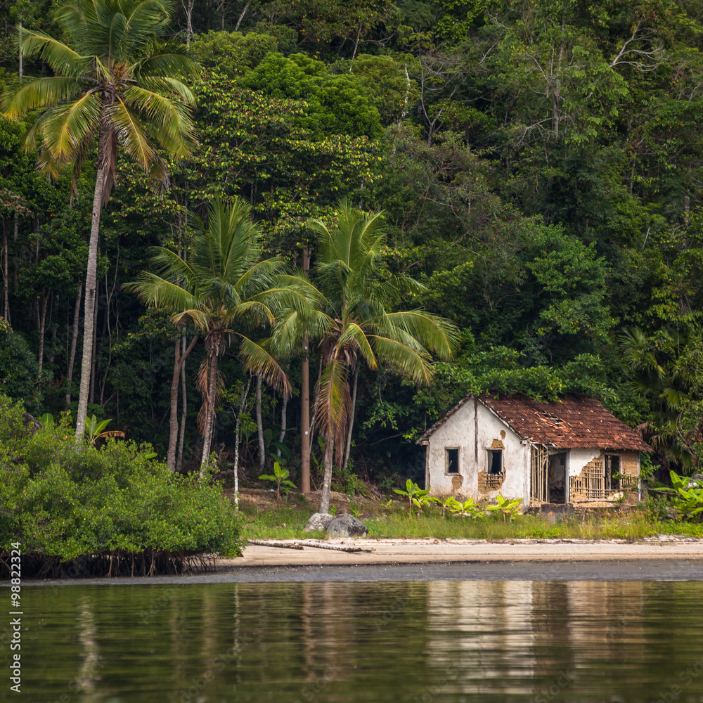 Abandoned house in beach of Saco do Mamanguá - Rio de Janeiro - Abandoned house in beach of Saco do Mamanguá - Rio de Janeiro -