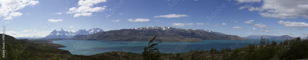 Emerald blue lake, Patagonia, Chile