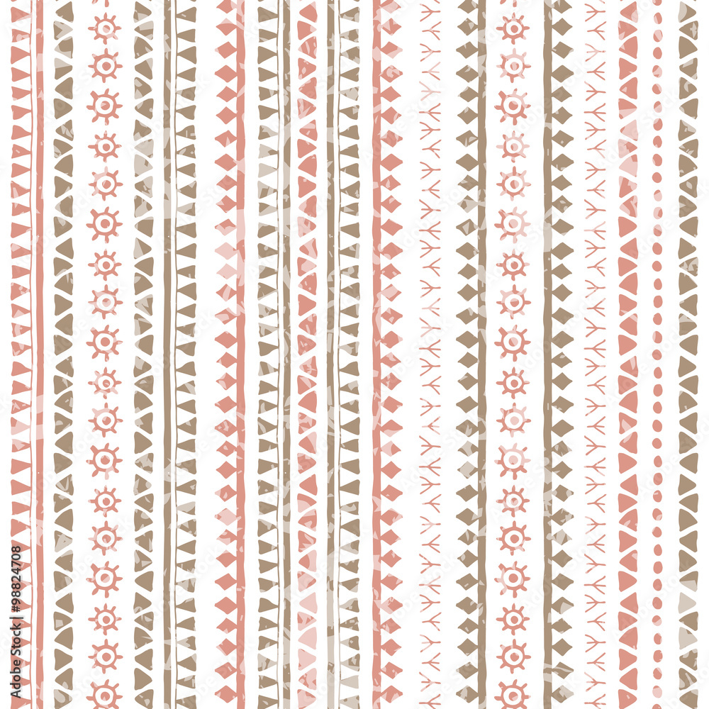 Hand drawn tribal seamless pattern with ancient geometric ornament Hand drawn tribal seamless pattern with ancient geometric ornament