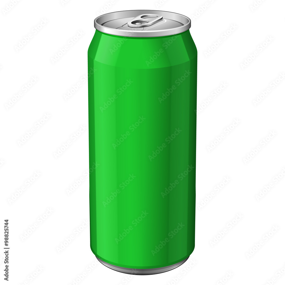 Green Metal Aluminum Beverage Drink Can 330ml. Ready For Your Design. Product Packing Vector EPS10 Green Metal Aluminum Beverage Drink Can 330ml. Ready For Your Design. Product Packing Vector EPS10