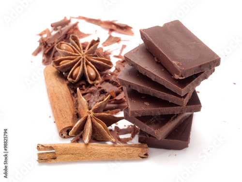 Chocolate with Cinnamon Sticks and Anise Stars