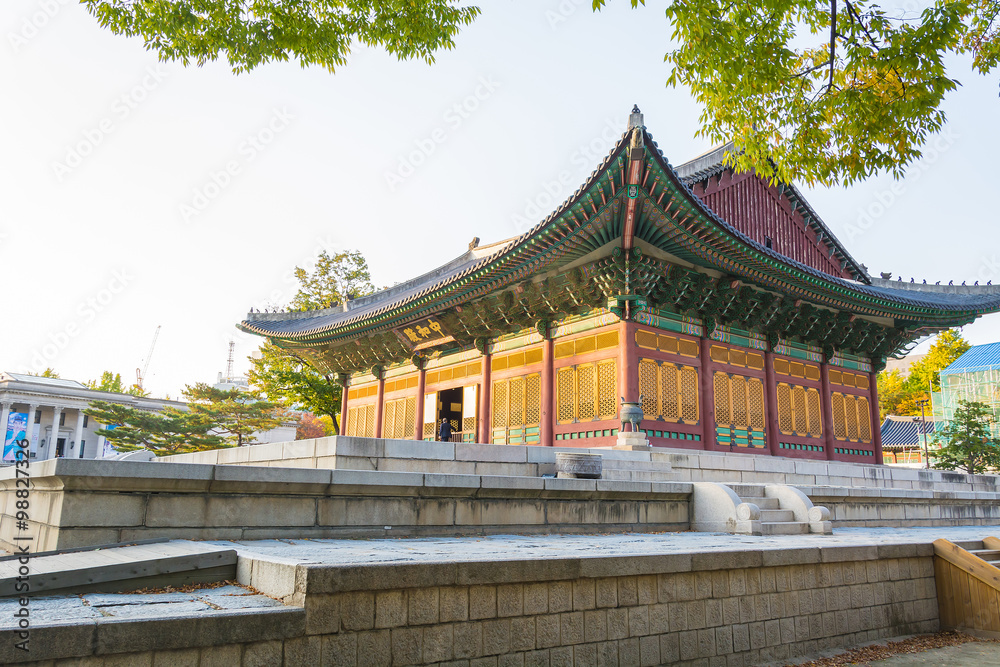 Beautiful Architecture in Deoksugung Palace at Seoul city , Kore