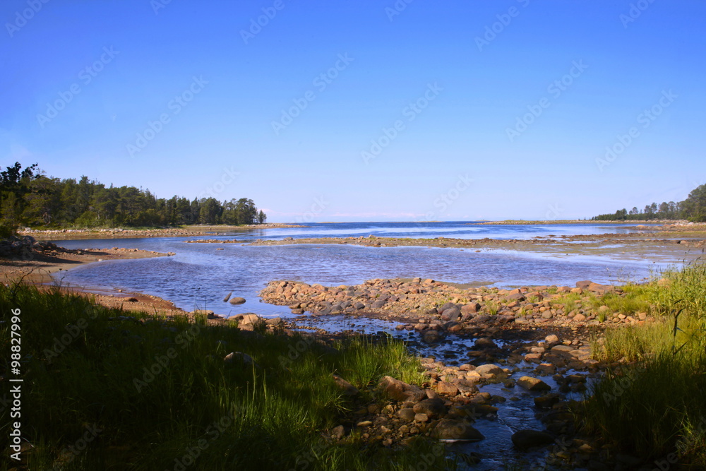 Novososnovy Bay, the White Sea, the island of Bolshoi Solovetsky