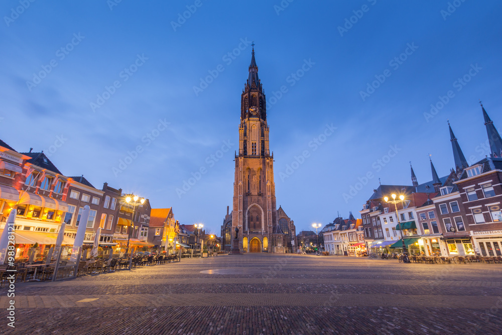 DELFT, THE NETHERLANDS - MAY 2 2013: City landscape of Markt (ce