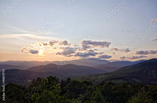 Sunset over Mount Washington - Presidential Range in White Mountains National Forest, New Hampshire