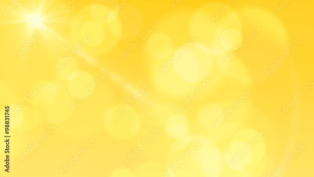 bright bokeh light flares yellow abstract background
