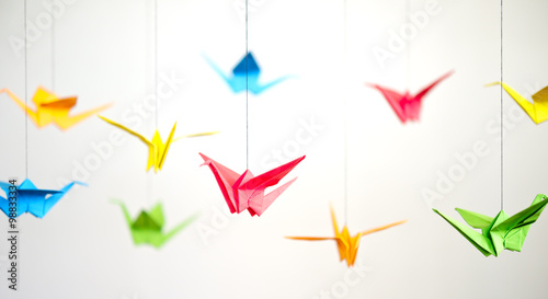 Naklejka ptaki origami