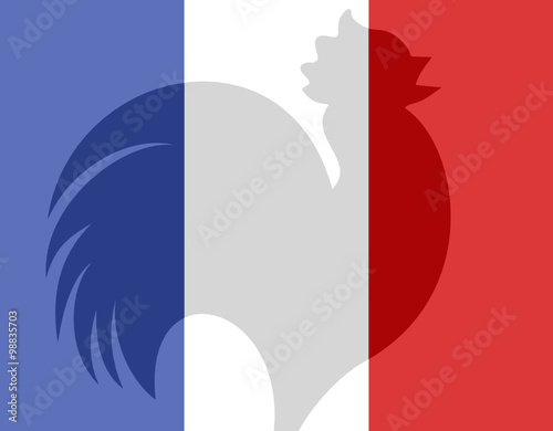 drapeau france bleu blanc rouge coq