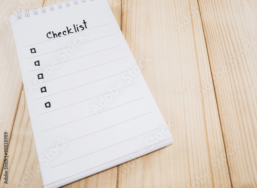 Checklist on notebook 11