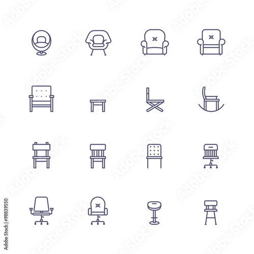 Interior and furniture icons