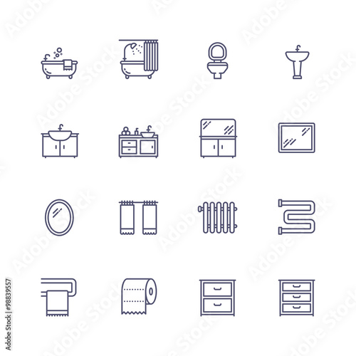 Interior and furniture icons
