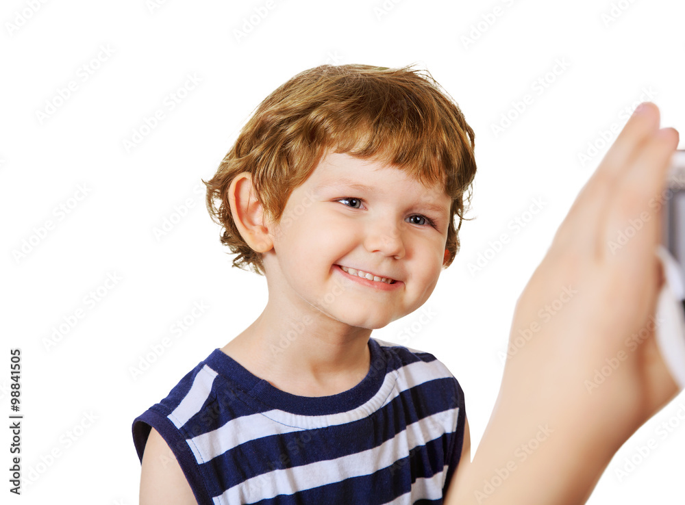 Children making photos. Laughing child in studio. Children making photos. Laughing child in studio.