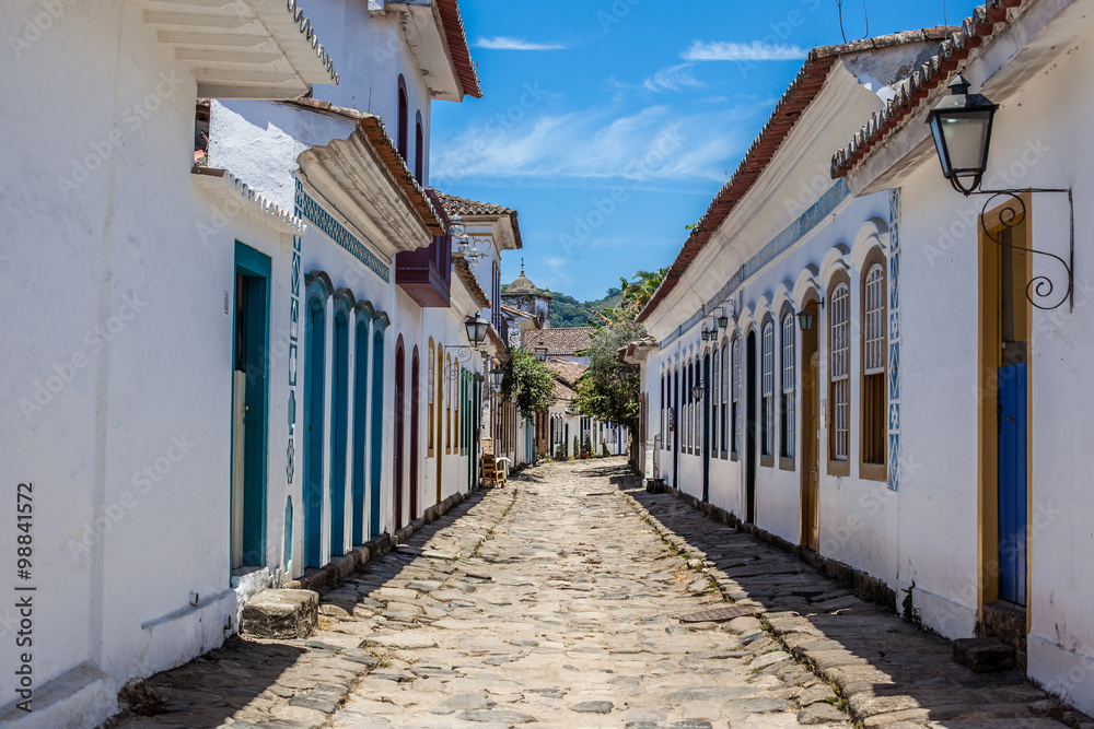 Antique architecture and street in the city of Paraty - Rio de J