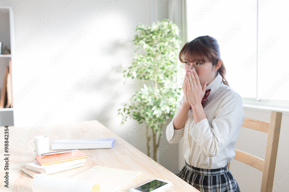 女子高校生 部屋 デスク Stock Photo Adobe Stock