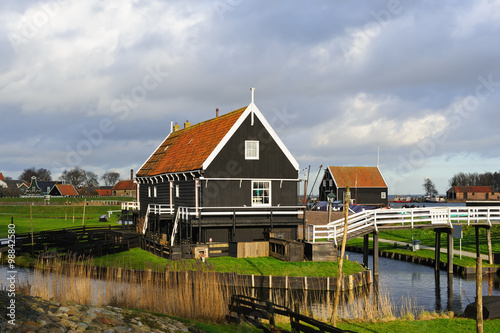 Old house from the island of Marken in the open air museum in Enkhuizen, The Netherlands