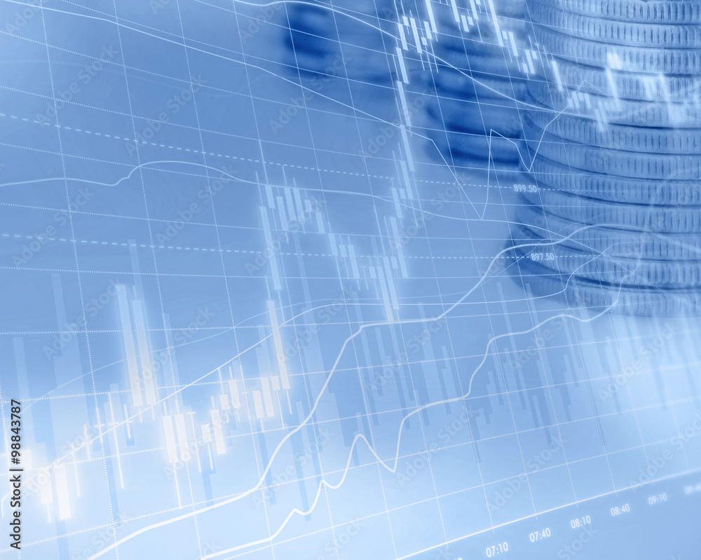 Display of stock market on screen. Abstract background Stock