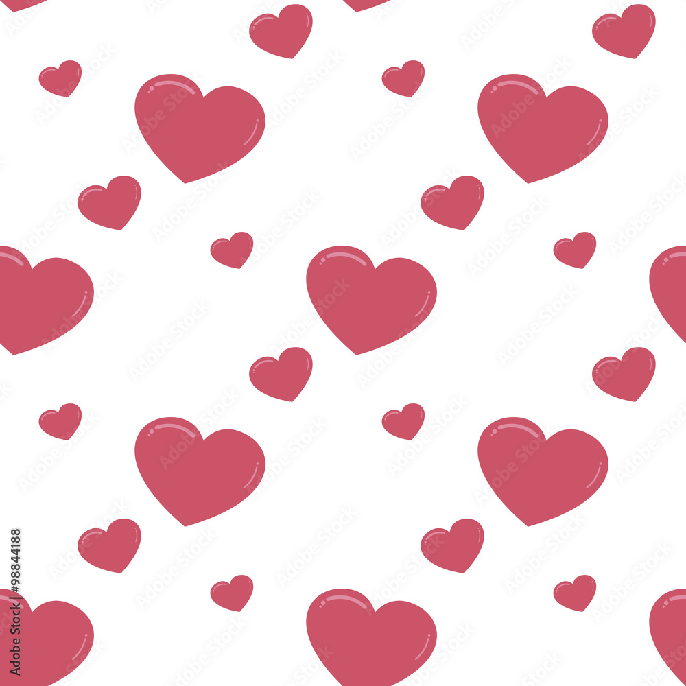 retro seamless pattern with colorful hearts