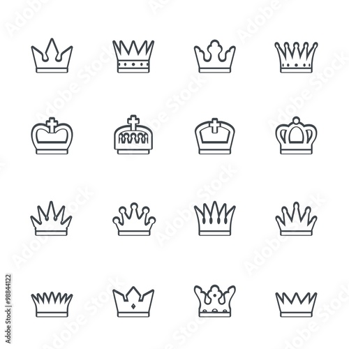 Crown icon set