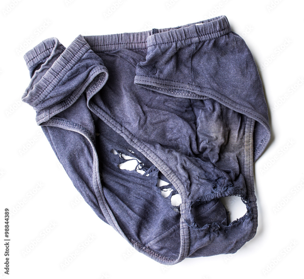Close up weathered and decayed dirty underwear for men on white Stock Photo  | Adobe Stock