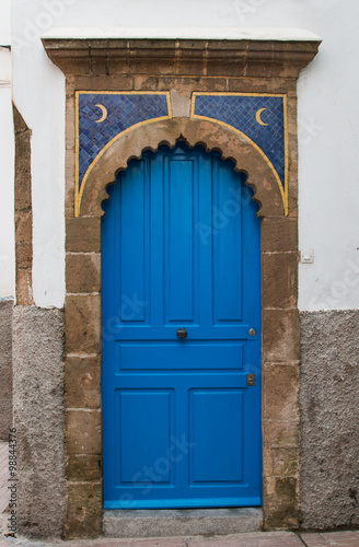 Blue gate with moons  Morocco