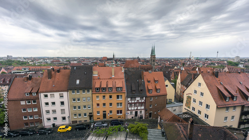 Street view of Nuremberg, the second-largest city in Bavaria, Germany.