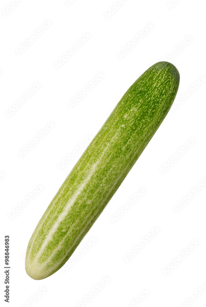 fresh cucumber on white background with clipping path