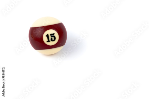 Billiard ball fifteen isolated on a white background