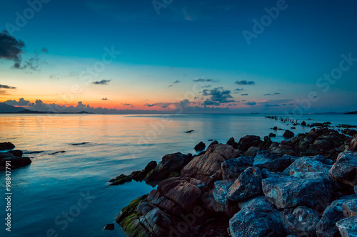 Sunset over sea on a tropical island  © mizuno555
