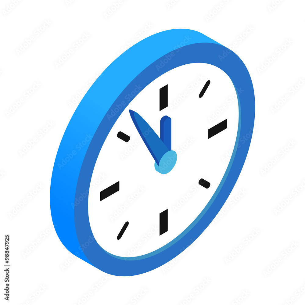Five minutes to twelve isometric 3d icon Five minutes to twelve isometric 3d icon