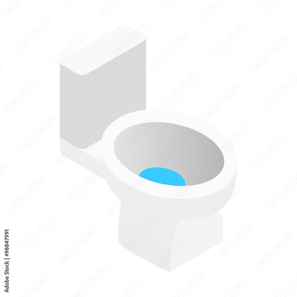 White toilet isometric 3d symbol White toilet isometric 3d symbol