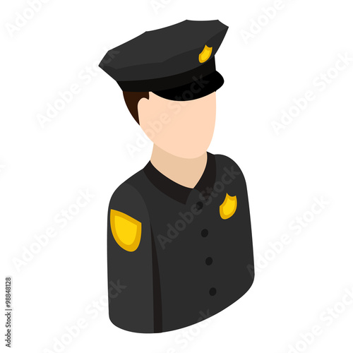 Police officer isometric 3d icon