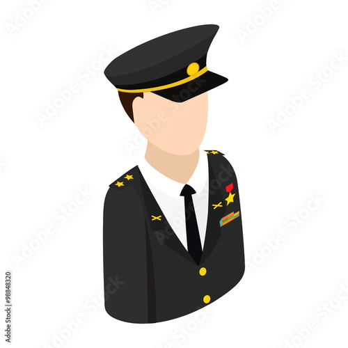 Army character isometric 3d icon