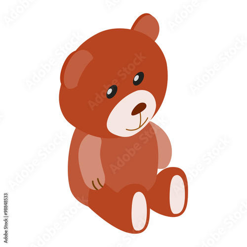 Teddy bear isometric 3d icon