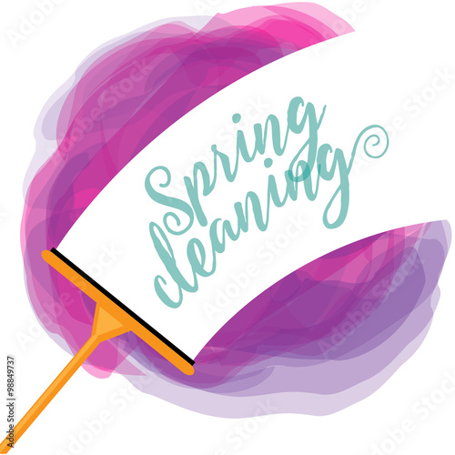 
Spring Cleaning cheerful watercolor squeegee design EPS 10 vector royalty free stock 