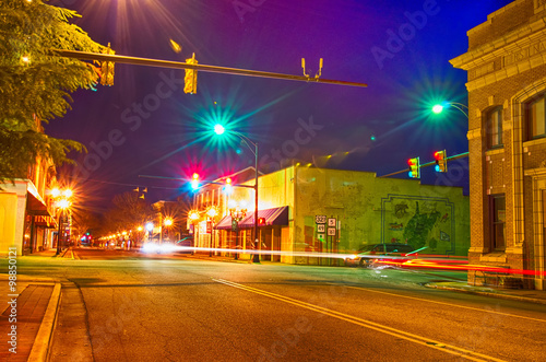 night scenes around olde york white rose city south carolina
