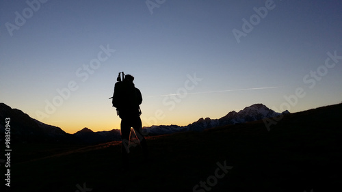 Alpinista al tramonto