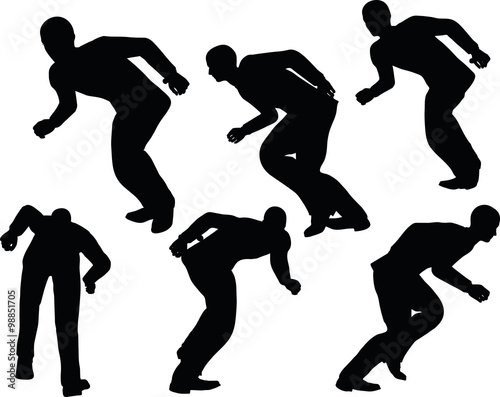 businessman run with lean