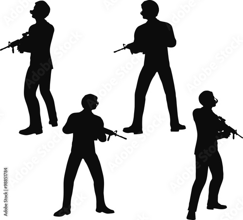 businessman soldier stand