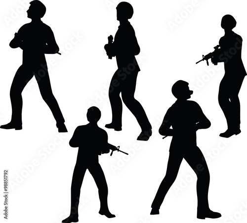businessman soldier stand