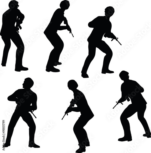 businessman soldier stand